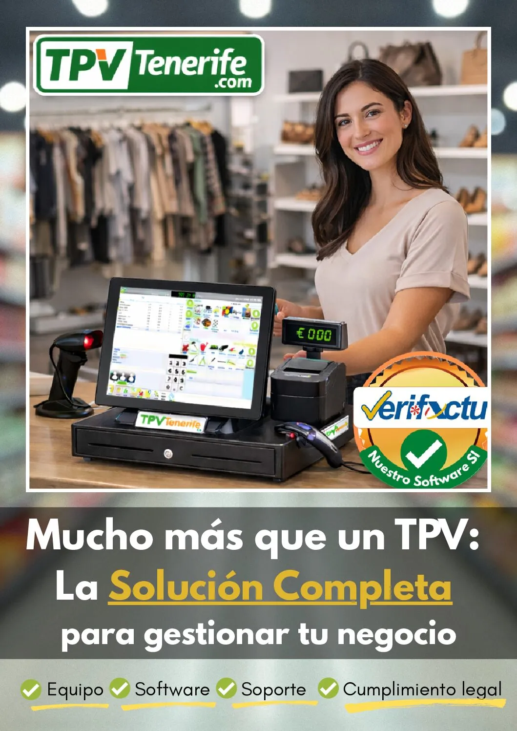 Pack TPV Táctil, cajón portamonedas, impresora de ticket, Licencias de Windows y Licencia definitiva de Gestión Comercio
